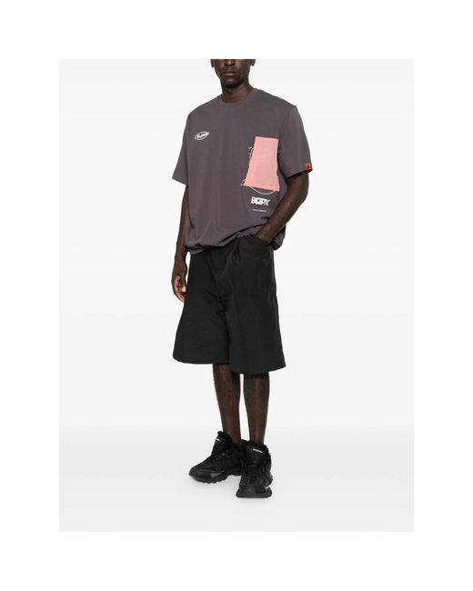 A Bathing Ape Gray Logo-Print Panelled T-Shirt for men