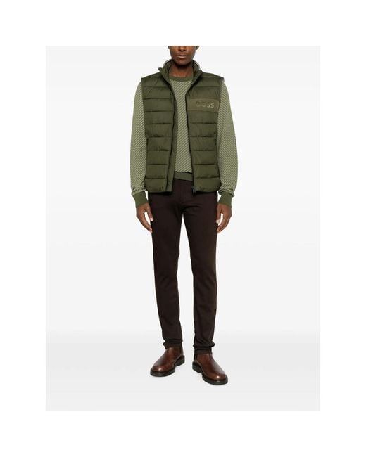 Boss Green Quilted Logo-Print Gilet for men