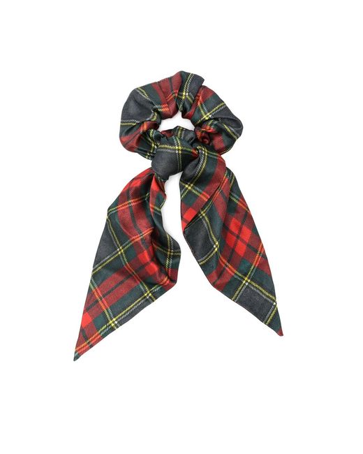 Vivienne Westwood Green Tartan-Plaid Scrunchie