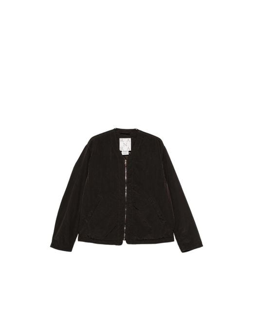 RANRA Black Logo-Embroidered Zip-Up Jacket for men