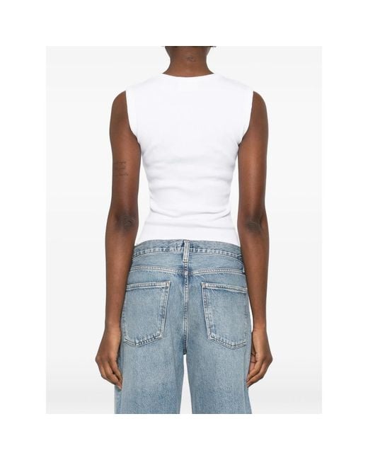 Axel Arigato White Round Neck Logo Detail Top