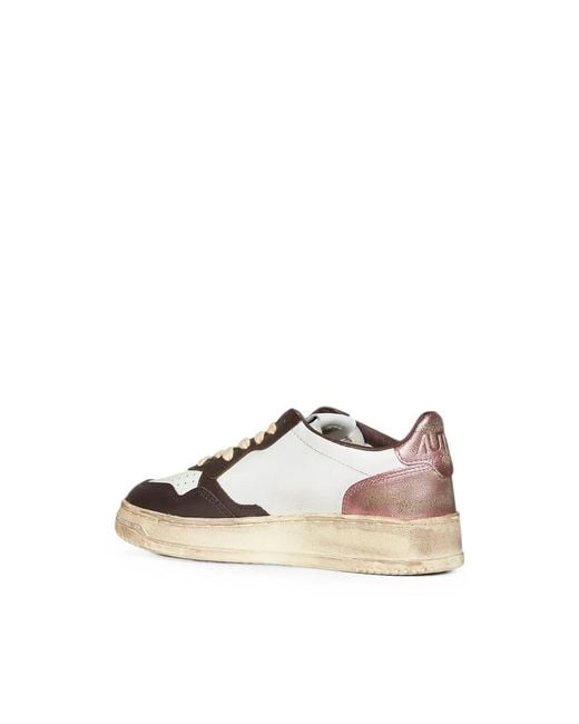 Autry Natural Perforated-Toe Metallic-Insert Sneakers