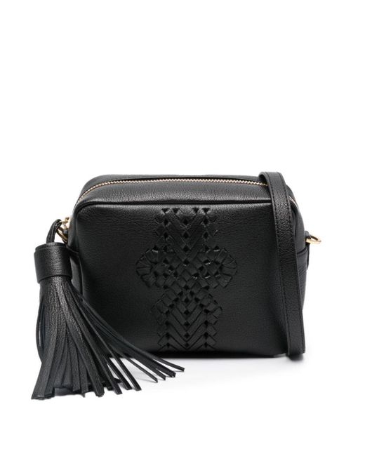 Anya Hindmarch Black Bow-Detailing Leather Crossbody Bag