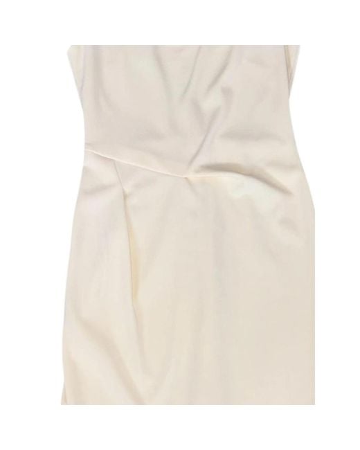 Calvin Klein Natural Sleeveless Draped Dress