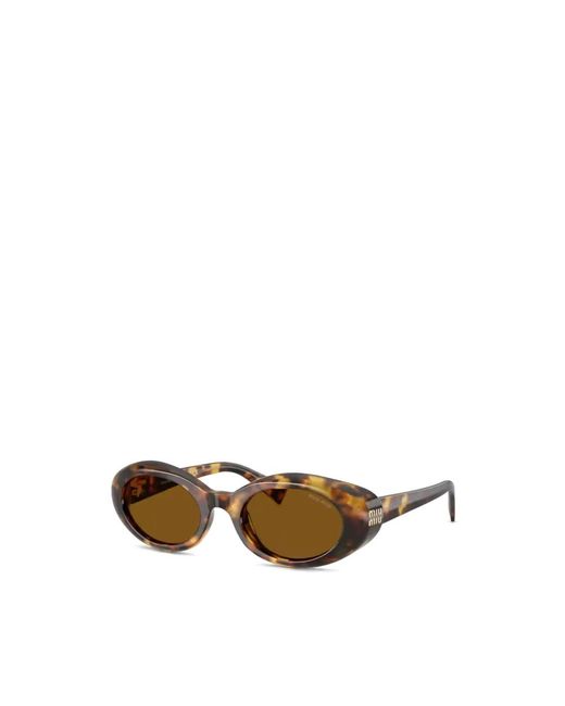 Miu Miu Multicolor Logo Oval-Frame Sunglasses