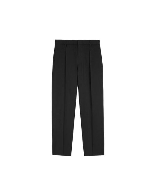 Jil Sander Black Tapered Cropped-Leg Trousers for men