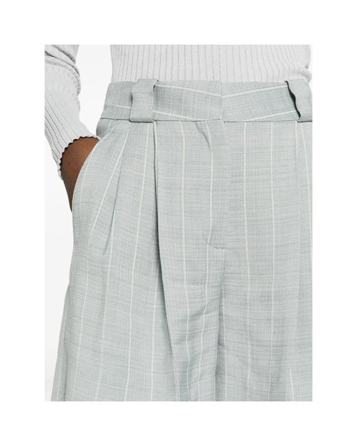 Blazé Milano Gray After You Fell Pinstripe Pleated Shorts