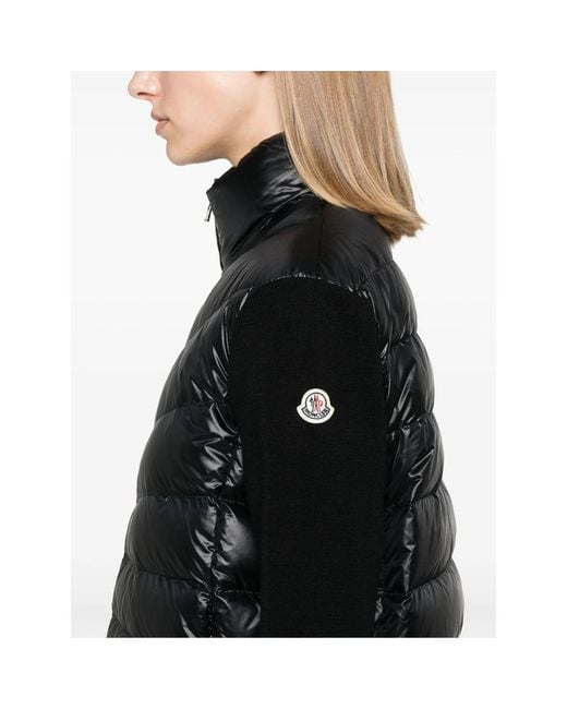 Moncler Black Logo-Patch Quilted Jacket