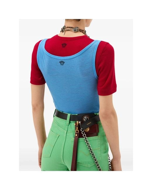 Versace Blue Tops