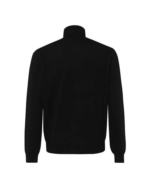Malo Black Roll-Neck Sweater for men