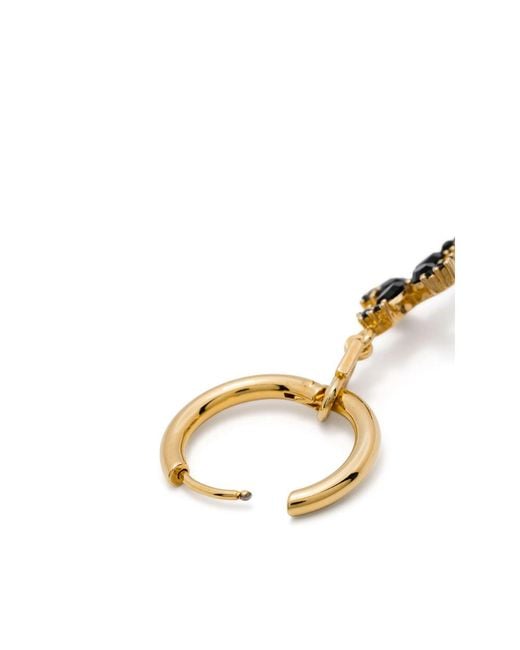 Dolce & Gabbana Metallic Cross-Pendant Hoop Earrings