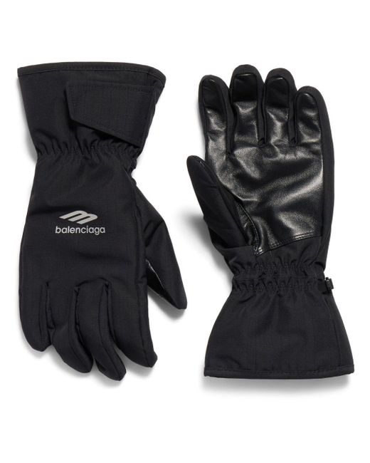 Balenciaga Black 3B Sports Icon Ski Gloves