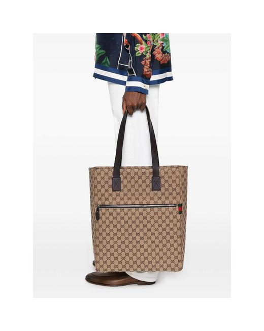 Gucci Brown Large Gg Tote Bag for men