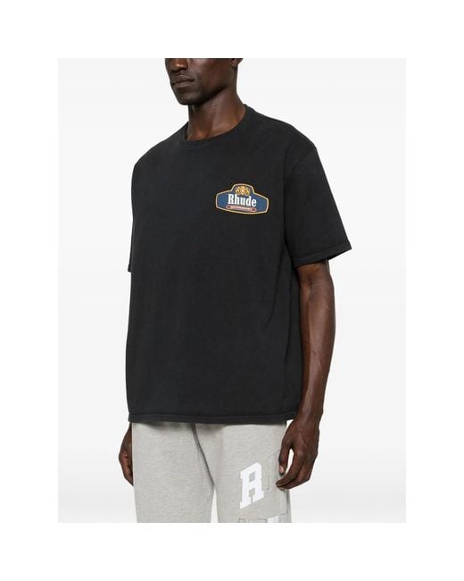 Rhude Black T-Shirts & Vests for men