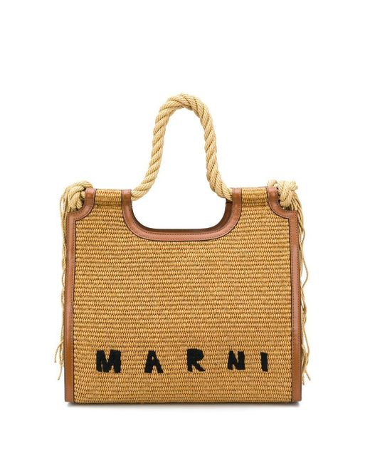 Marni Metallic Marcel Summer Raffia Tote Bag