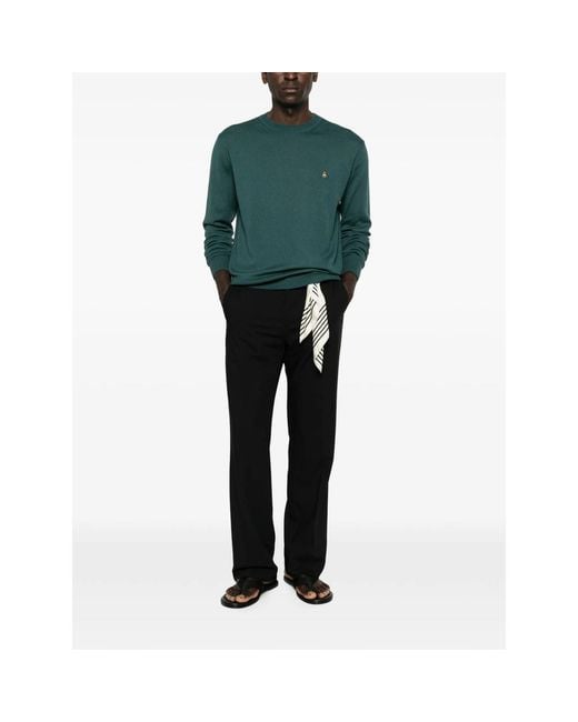 Vivienne Westwood Green Alex Orb-Embroidered Sweater for men