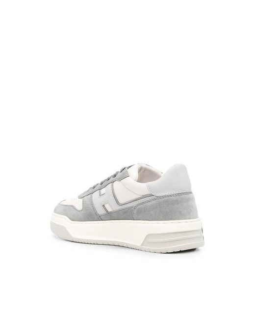 Hogan White Logo-Patch Sneakers
