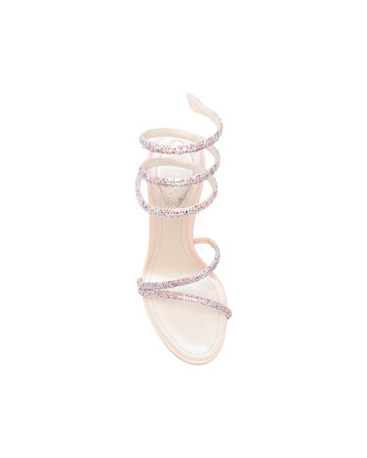 Rene Caovilla White Margot Heeled Sandals