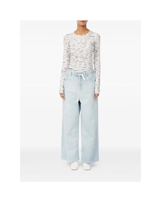 MM6 by Maison Margiela Blue Five Pocket Drawstring Trousers