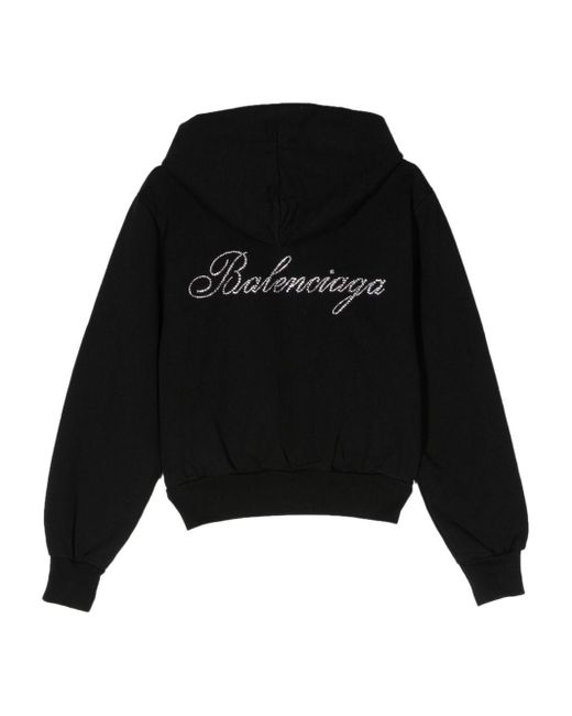 Balenciaga Black Logo-Appliqué Cropped Jacket