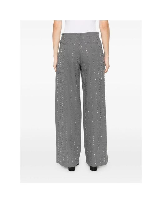 Pinko Gray Wide Trousers