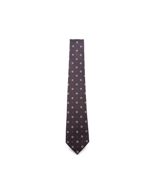 Saint Laurent Purple Jacquard-Weave Silk Tie for men