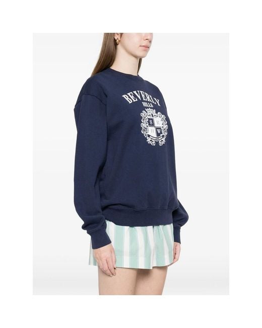 Sporty & Rich Blue Sweater Crew Neck Cotton