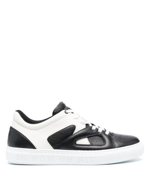ih nom uh nit Leather Low-top Lace-up Sneakers in Black for Men | Lyst UK
