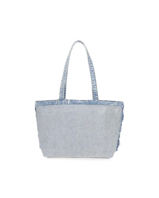 Alexander Wang Gray Logo-Embossed Frayed Tote Bag