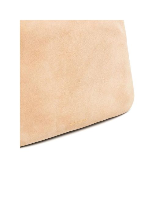 MANU Atelier White Suede Shoulder Bag