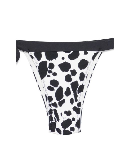 Frankie's Bikinis Black Coco Tie-Detail Pattern Bikini Bottom