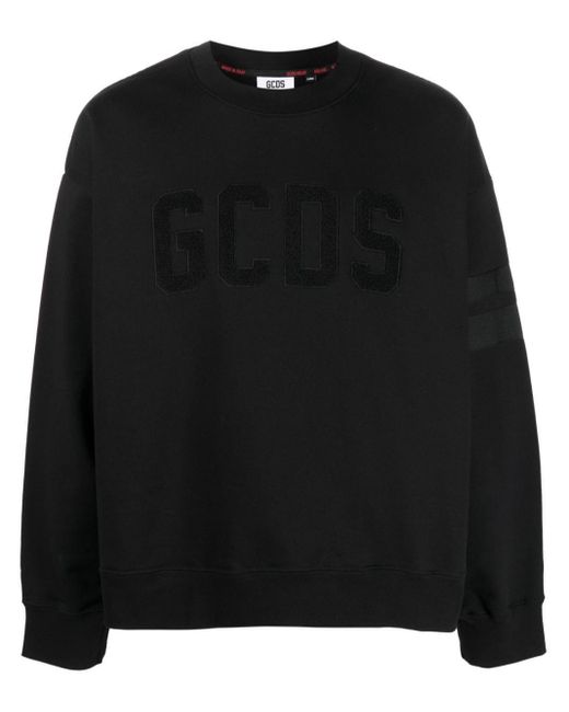 Gcds Black Sweatshirt With Logo for men