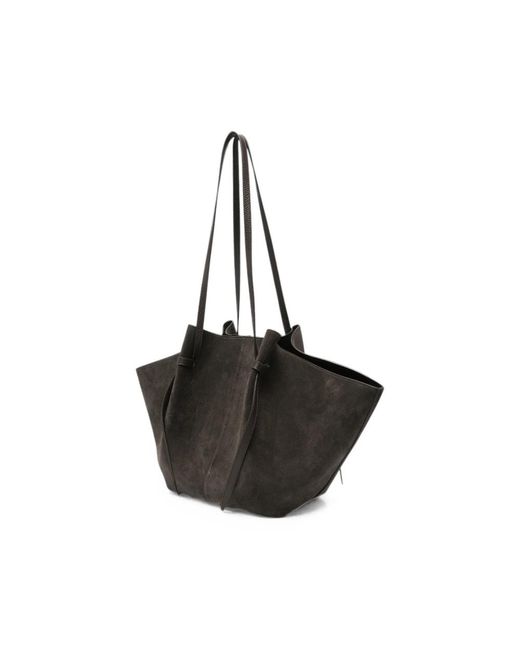 Yuzefi Black Large Mochi Suede Shoulder Bag