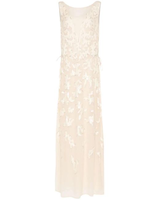 Max Mara White Jazz Sequin-Embellished Maxi Dress