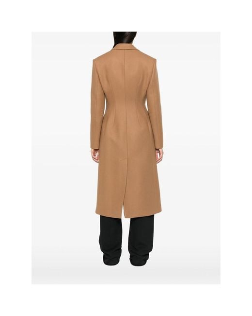Balenciaga Brown Hourglass Single-Breasted Coat