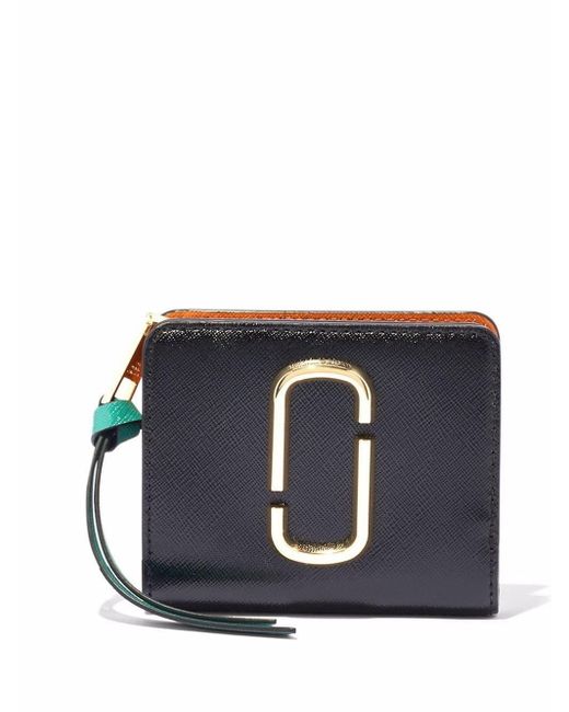 Marc Jacobs Leather The Snapshot Mini Compact Wallet in Blue | Lyst