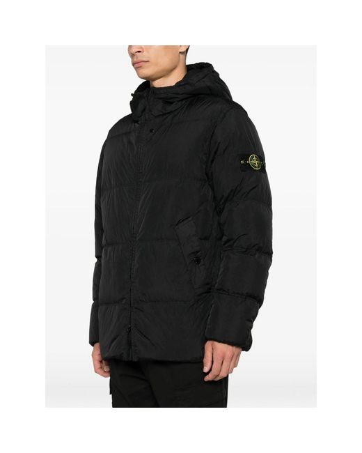Stone Island Black Jackets for men