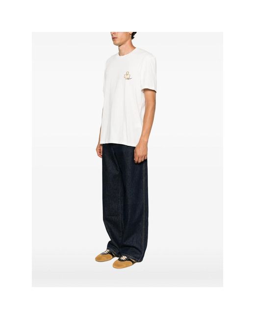 Isabel Marant White Logo-Embroidered T-Shirt for men