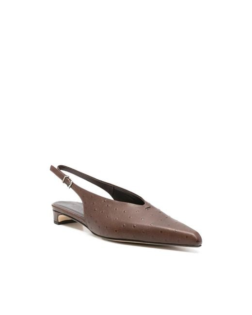 Poeve Brown Pointed Slingback Pumps