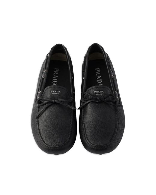 Prada Black Boat Shoes for men