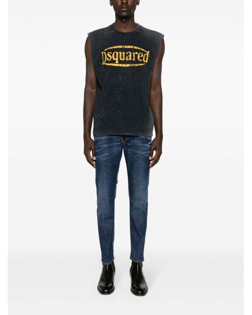 DSquared² Blue Skater Mid-Rise Slim Jeans for men