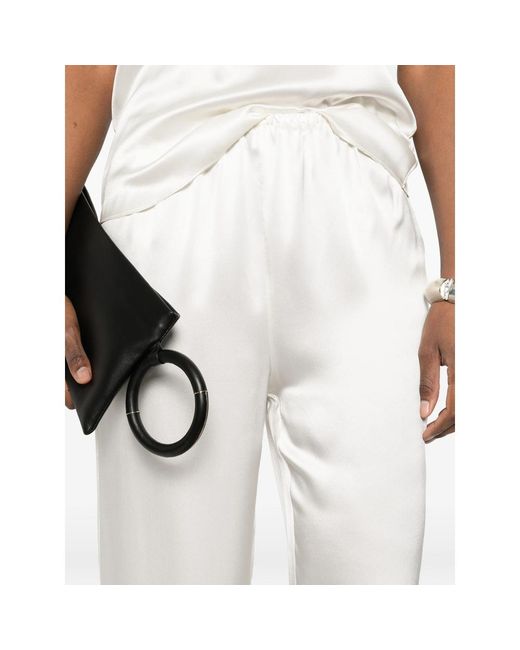 Co. White Elastic-Waistband Trousers
