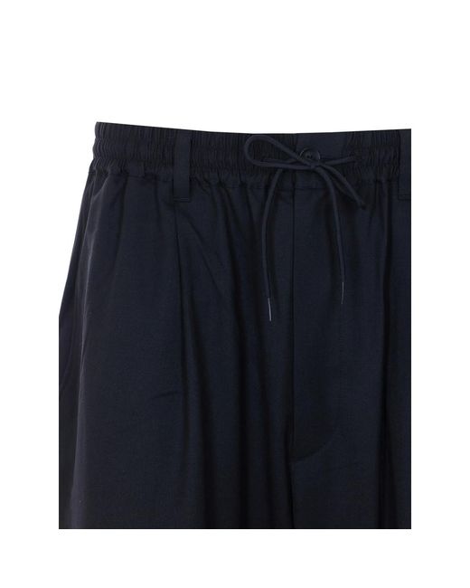 Y-3 Blue Drawstring Tapered Trousers for men