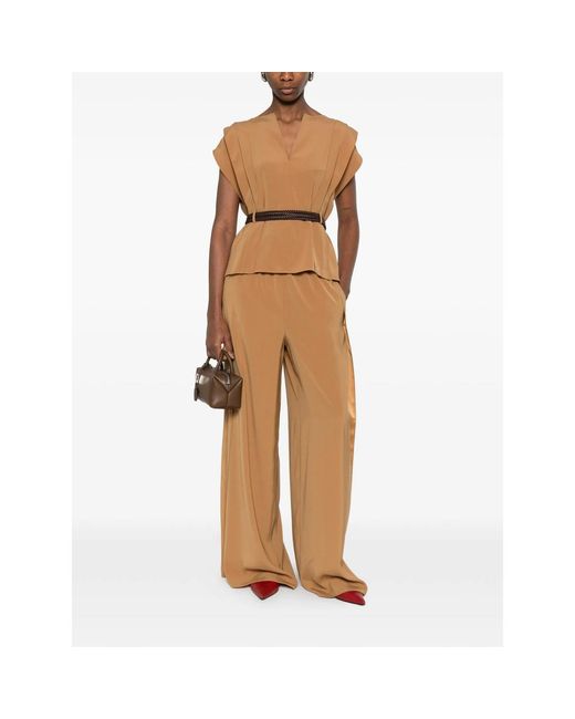 Max Mara Brown Neutrals Tops