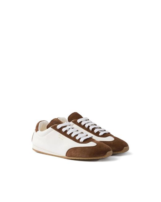 Prada Brown Suede Leather Sneakers
