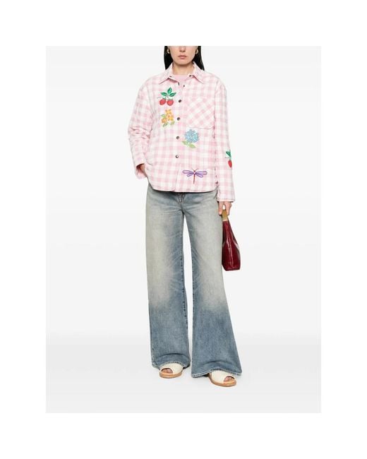SUSANNA BLU Pink Crisantemo Gingham Jacket