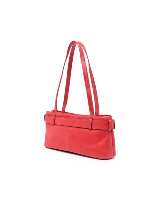 OSOI Red Mini Brocle Leather Tote Bag