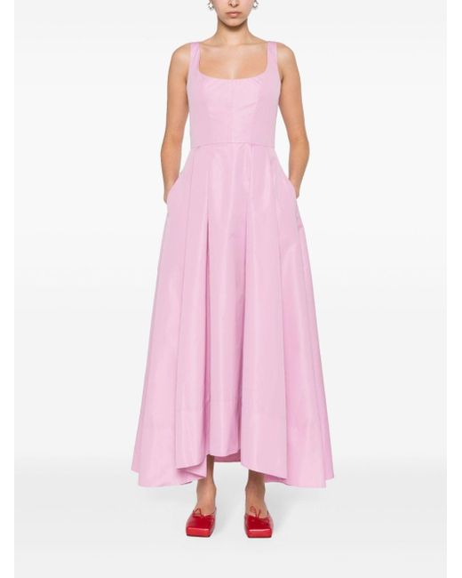 Pinko Pink Midi Dress With Flared Skirt