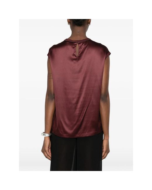 Brunello Cucinelli Purple T-Shirt Silk