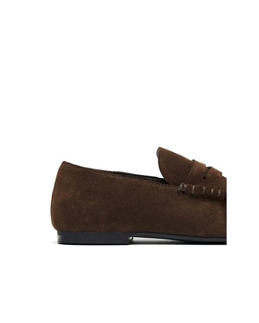 Alohas Brown Aven Ruffled Loafers